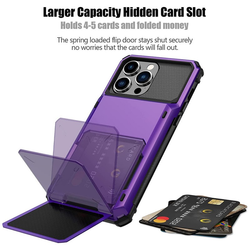 Flip Cover Concealed Card Slot Anti-drop Heavy Duty Phone Case